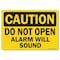 Signmission OSHA Caution, 5" Height, 7" Width, Decal, 5" H, 7" W, Landscape, Alarm Will Sound OS-CS-D-57-L-19108 - alternate 1